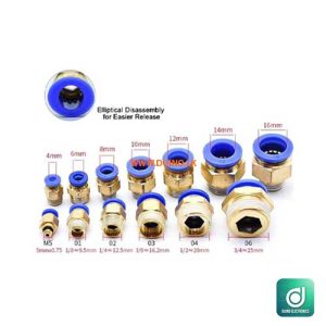 Pneumatic Quick Fitting OD 4/6/8/10 / 12mm Hose Pipe 1/8 ” 1/4 ” 3/8 ” 1/2 ” Male Thread Pipe Connector Brass Fitting