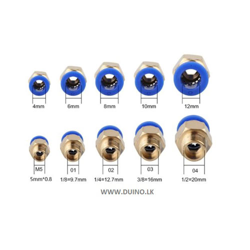 Pneumatic Quick Fitting OD 4/6/8/10 / 12mm Hose Pipe 1/8 ” 1/4 ” 3/8 ” 1/2 ” Male Thread Pipe Connector Brass Fitting