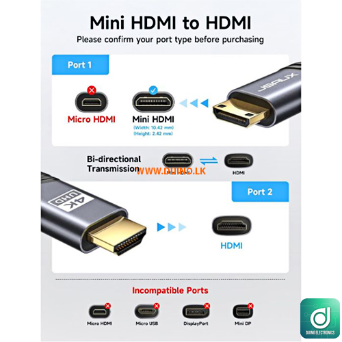 Mini HDMI to HDMI Cable 1.5M 4K 3D 1080P for camera monitor projector TV Mini HDMI cable