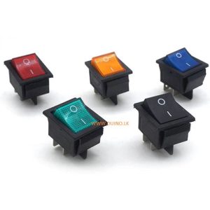 Latching Rocker Switch 4 Pins With Light 16A 250VAC *1Pcs