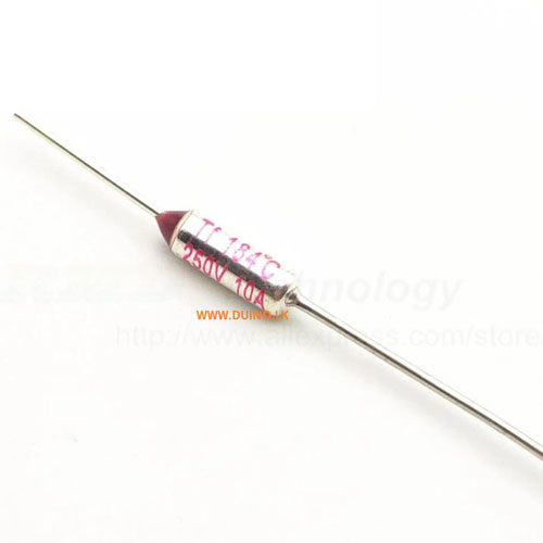 Endlessparts 6-Pack Thermal Fuse Cutoff – 184°C / 363.2°F, 10A 250V – Micro Metal (B74)