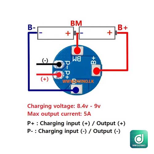 2S 7.4V 8.4V 5A Li-ion 18650 Lithium Battery Protection Board HX-2S-A2 Charging Module