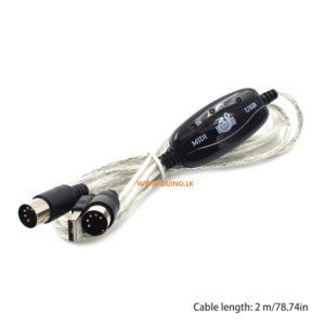MIDI Interface Cord USB In-out Converter Cable