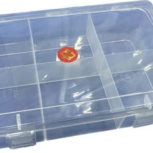 6 Cells Storage Box Transparent Plastic 6 Compartment 17*11*3.5cm
