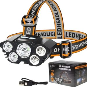Super Bright Headlamp Five-cell USB Rechargeable Flashlight T21 L-T21