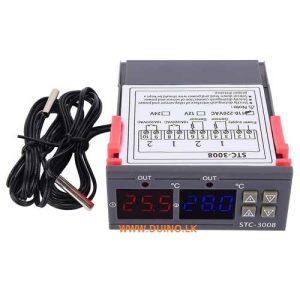 STC-3008 Digital Temperature Controller Thermostat Sensor with Dual NTC Heating Cooling AC110-220V
