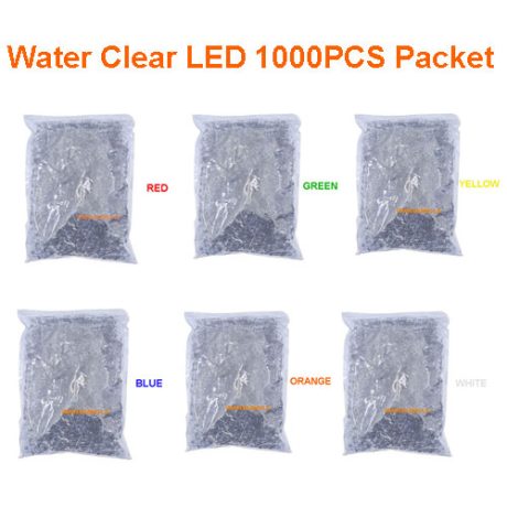 thumbnail image 2 of 1000pcs 5mm Orange Water Clear Super Bright LED – Round, 2-Pin, High Power 2 of 6