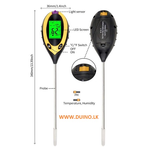 4-in-1 Soil Moisture Temperature Tester PH Meter - Image 3