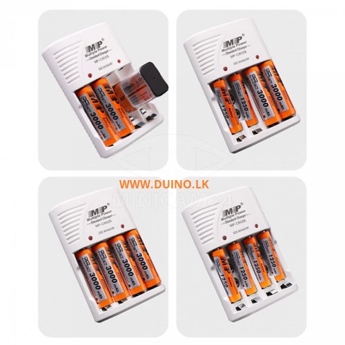 AA AAA 9V 4 Slots Battery Charger MP C802B For Rechargeable Battery - Image 3