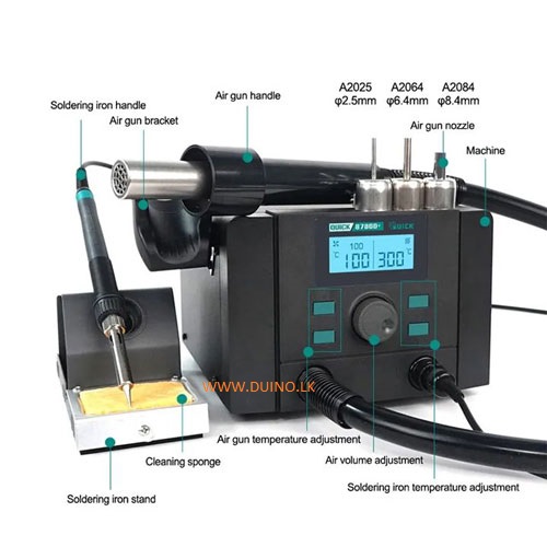 Quick 8786D+ 2-in-1 Soldering Iron Hot Air Gun-Rework Station Lead-free Smart Digital Display *Delivery within 3-18 days - Image 2