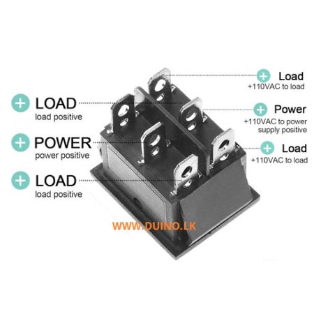 DPDT 6 Pin 2 Position Boat Rocker Switch AC 20A 250V - Duinolk | The ...