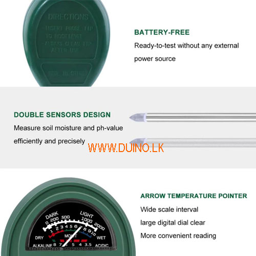 3-in-1 Test Kit Soil Sensor Hygrometer / Measuring PH Meter / Illuminance Tester - Image 7