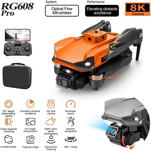 RG 608 PRO Remote Drone-Brushless Motor Night Vision Aircraft Optical Flow Dual Camera-Remote Control Obstacle Avoidance - Image 2