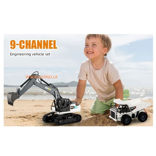 Huina 1559 2.4G 1/24 2 in 1 9Channel Remote Control Excavator and 6 Channel RC Dump Truck - Image 11