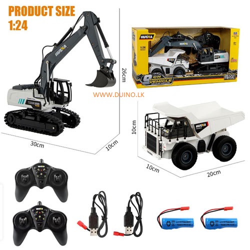 Huina 1559 2.4G 1/24 2 in 1 9Channel Remote Control Excavator and 6 Channel RC Dump Truck - Image 2