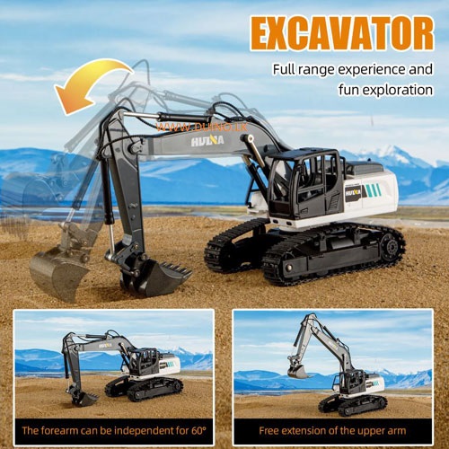 Huina 1559 2.4G 1/24 2 in 1 9Channel Remote Control Excavator and 6 Channel RC Dump Truck - Image 6