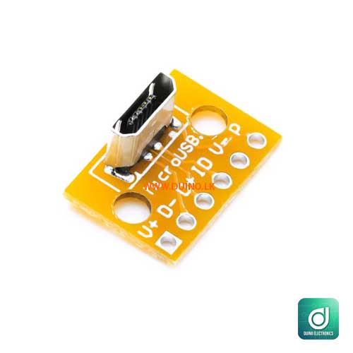 MicroUSB female PCB adapter socket 180° Vertical female header