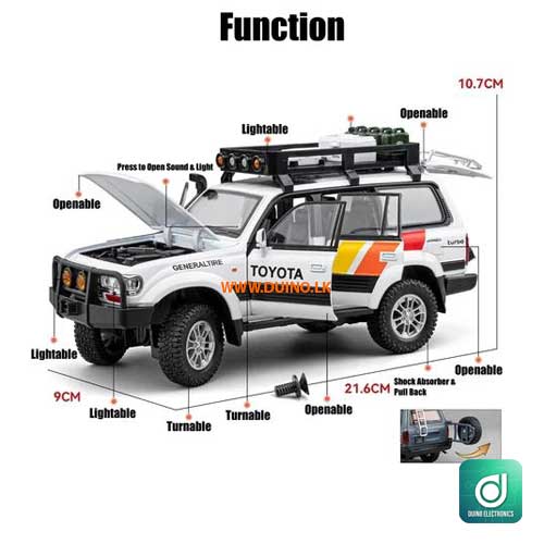 Toyota Land Cruiser LC80 Metal Diecast Car 1:24-1