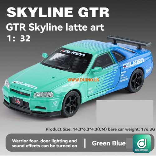 Nissan Skyline GTR-R34 1:32 Diecast Models Alloy Falken-4