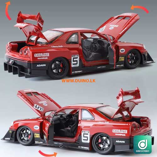 Nissan Skyline GTR-R34 S15 1:24 Diecast Model Modified Vehicle -3