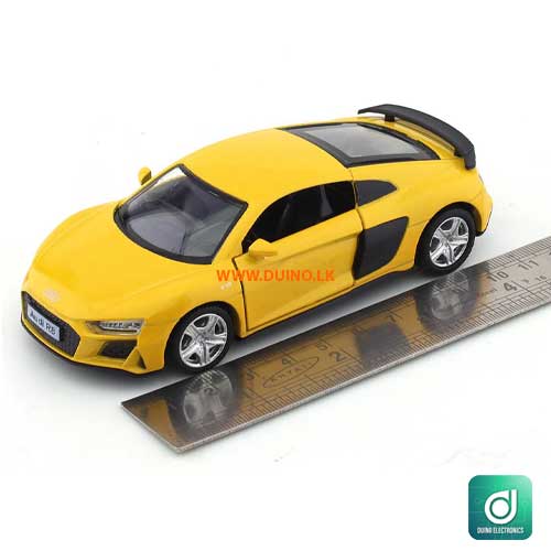 Audi R8 yellow RMZ City pull back car 1:32-6