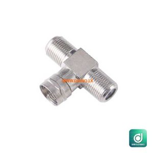 F Type RG6 1 Male to 2 Female 3 Way Cable Splitter Joint