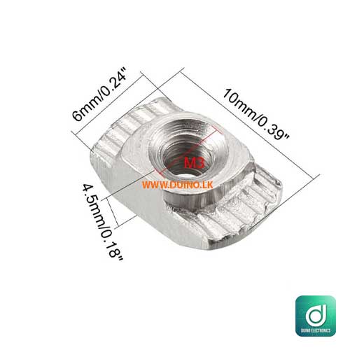 thumbnail interactive-video image 1 of 20pcs M4 Hammer Head T-Slot Nuts – Drop-In For 2020 Aluminum Profiles 1 of 4