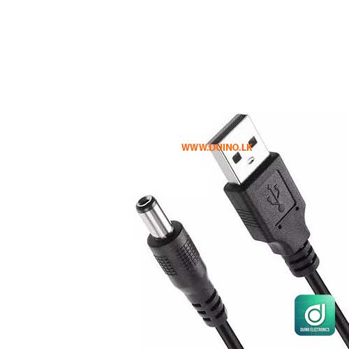USB to DC 5.5mm Cable USB 2.0 A Type Male to DC 5.5 x 2.1mm