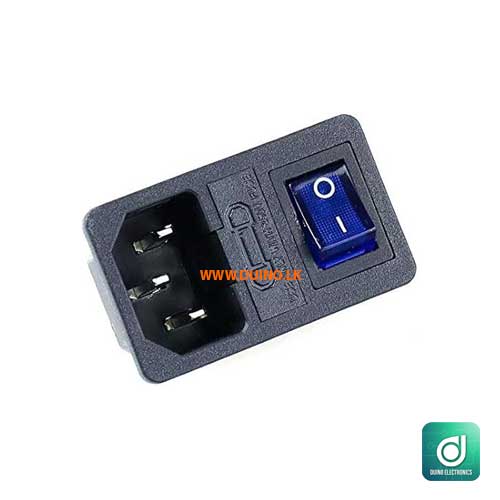 IEC 320 C14 Inlet Power Socket with Rocker Switch Fuse Holder *without fuse-3