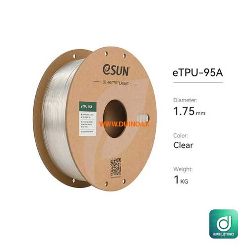eSUN TPU eTPU-95A 3D Printer Filament 1.75mm White/Black/Gray/Transparent