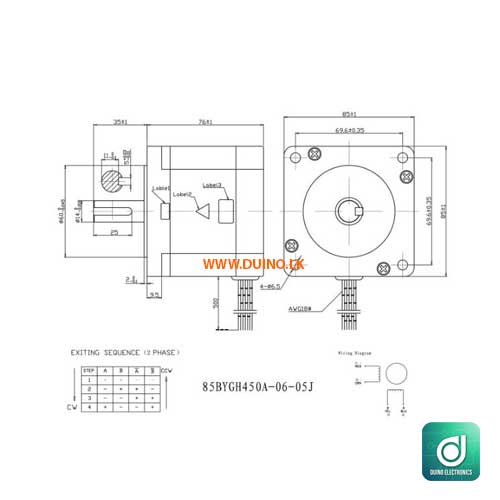 NEMA 34 3Nm Stepper Motor 86-450A 14mm Shaft-2