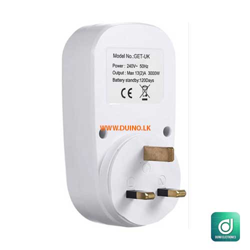 Weekly Digital Timer 240VAC 13A GETA-UK Digital Timer Switch Socket