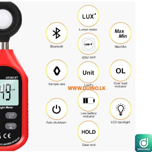 UNI-T Light Meter UT383BT Lux Meter Digital Illuminance Meter 0~199900-1