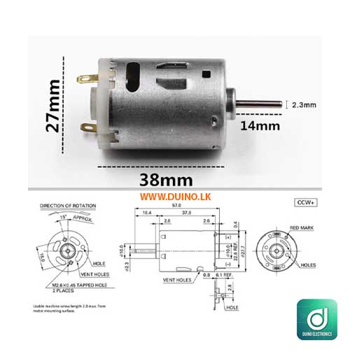 RS 385 380 High Torque 12VDC Permanent Magnet Motor
