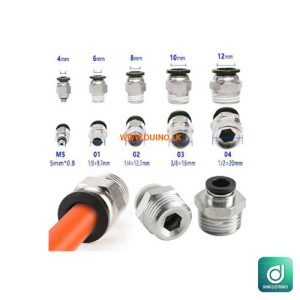 Pipe Fitting PC Pneumatic Fittings Straight Quick Connectors OD 4/6/8/10 /12mm Hose Pipe 1/8 ” 1/4 ” 3/8 ” 1/2 ” Male Thread