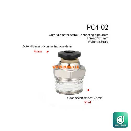 Pipe Fitting PC Pneumatic Fittings Straight Quick Connectors OD 4/6/8/10 /12mm Hose Pipe 1/8 ” 1/4 ” 3/8 ” 1/2 ” Male Thread