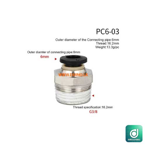 Pipe Fitting PC Pneumatic Fittings Straight Quick Connectors OD 4/6/8/10 /12mm Hose Pipe 1/8 ” 1/4 ” 3/8 ” 1/2 ” Male Thread