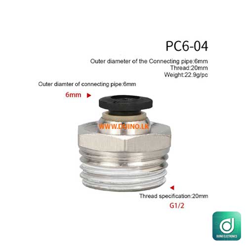 Pipe Fitting PC Pneumatic Fittings Straight Quick Connectors OD 4/6/8/10 /12mm Hose Pipe 1/8 ” 1/4 ” 3/8 ” 1/2 ” Male Thread