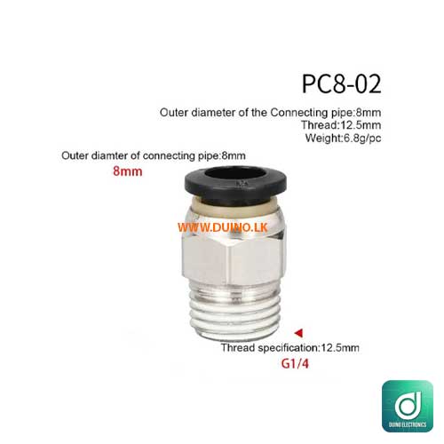 Pipe Fitting PC Pneumatic Fittings Straight Quick Connectors OD 4/6/8/10 /12mm Hose Pipe 1/8 ” 1/4 ” 3/8 ” 1/2 ” Male Thread