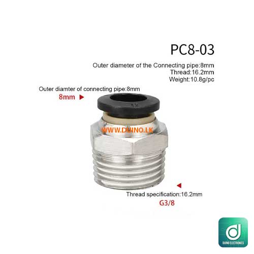 Pipe Fitting PC Pneumatic Fittings Straight Quick Connectors OD 4/6/8/10 /12mm Hose Pipe 1/8 ” 1/4 ” 3/8 ” 1/2 ” Male Thread