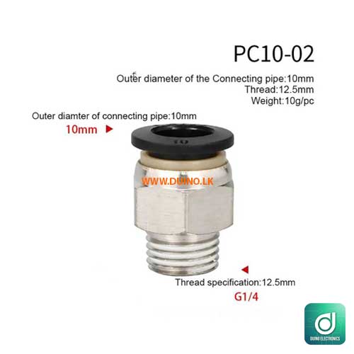 Pipe Fitting PC Pneumatic Fittings Straight Quick Connectors OD 4/6/8/10 /12mm Hose Pipe 1/8 ” 1/4 ” 3/8 ” 1/2 ” Male Thread