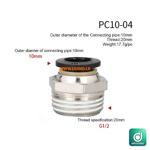 Pipe Fitting PC Pneumatic Fittings Straight Quick Connectors OD 4/6/8/10 /12mm Hose Pipe 1/8 ” 1/4 ” 3/8 ” 1/2 ” Male Thread