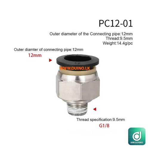 Pipe Fitting PC Pneumatic Fittings Straight Quick Connectors OD 4/6/8/10 /12mm Hose Pipe 1/8 ” 1/4 ” 3/8 ” 1/2 ” Male Thread