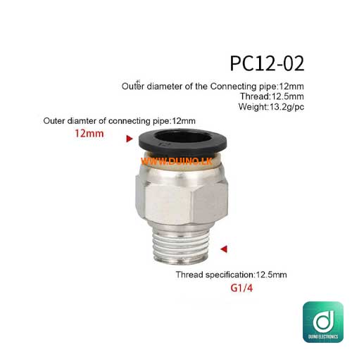 Pipe Fitting PC Pneumatic Fittings Straight Quick Connectors OD 4/6/8/10 /12mm Hose Pipe 1/8 ” 1/4 ” 3/8 ” 1/2 ” Male Thread