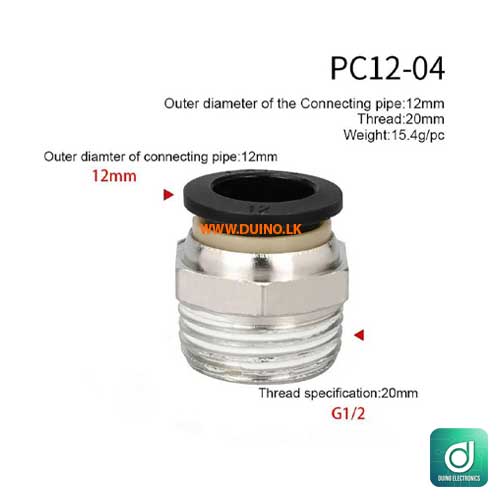 Pipe Fitting PC Pneumatic Fittings Straight Quick Connectors OD 4/6/8/10 /12mm Hose Pipe 1/8 ” 1/4 ” 3/8 ” 1/2 ” Male Thread
