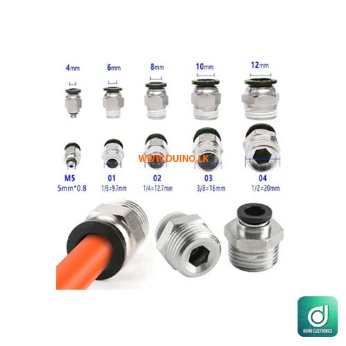 Pipe Fitting PC Pneumatic Fittings Straight Quick Connectors OD 4/6/8/10 /12mm Hose Pipe 1/8 ” 1/4 ” 3/8 ” 1/2 ” Male Thread