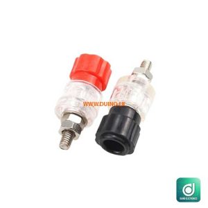 Banana Socket Plug Jack Connector *Large Glass Base 2Pcs Black/Red