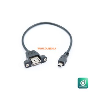 Mini USB to USB 2.0 Female Cable 50cm Interface Panel Mount