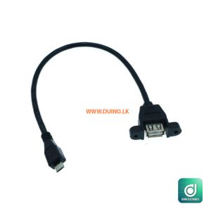 Micro USB to USB 2.0 Female Cable 50cm Interface Panel Mount