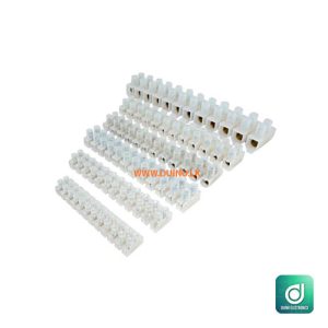 White Plastic Screw Terminal Block Connector 12-Way Set